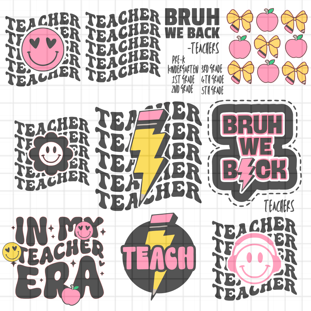 "Groovy Teacher SVG Files" Digital Cut SVG Files