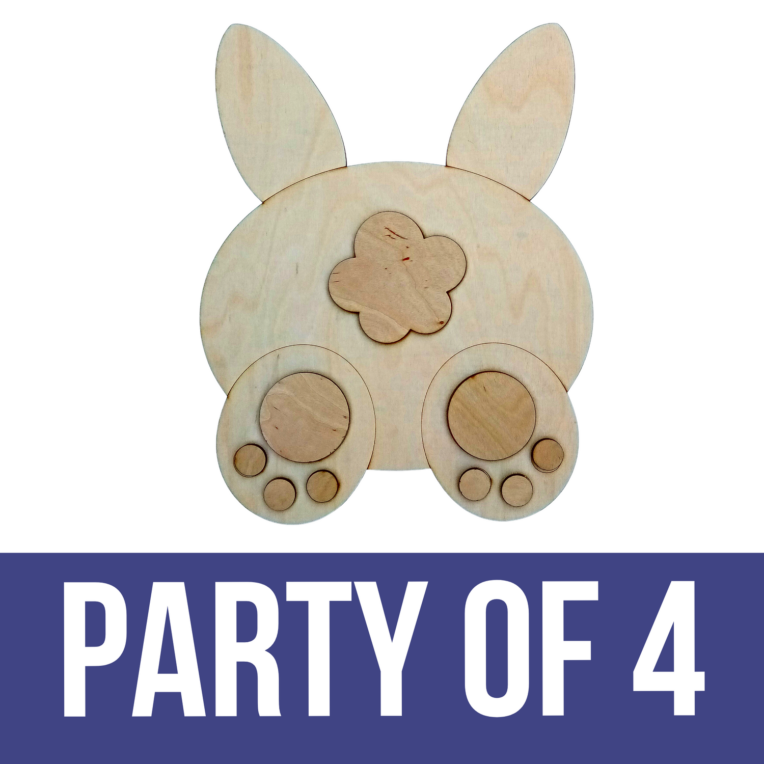 "Bunny Bum" DIY Paint Party - Unfinished Wood Cutout Shape