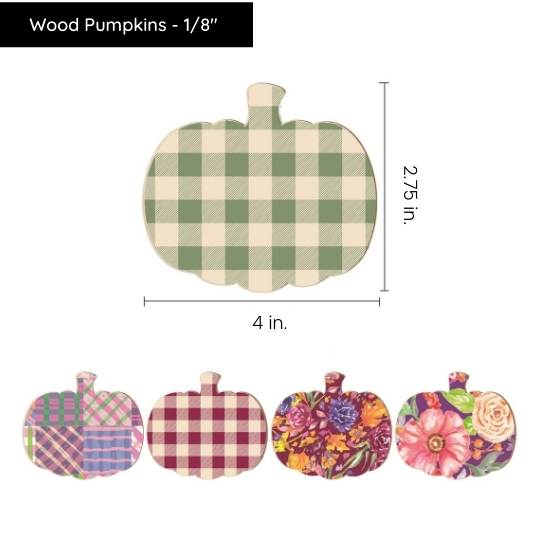 Wood Pumpkin Slices - Set of 4
