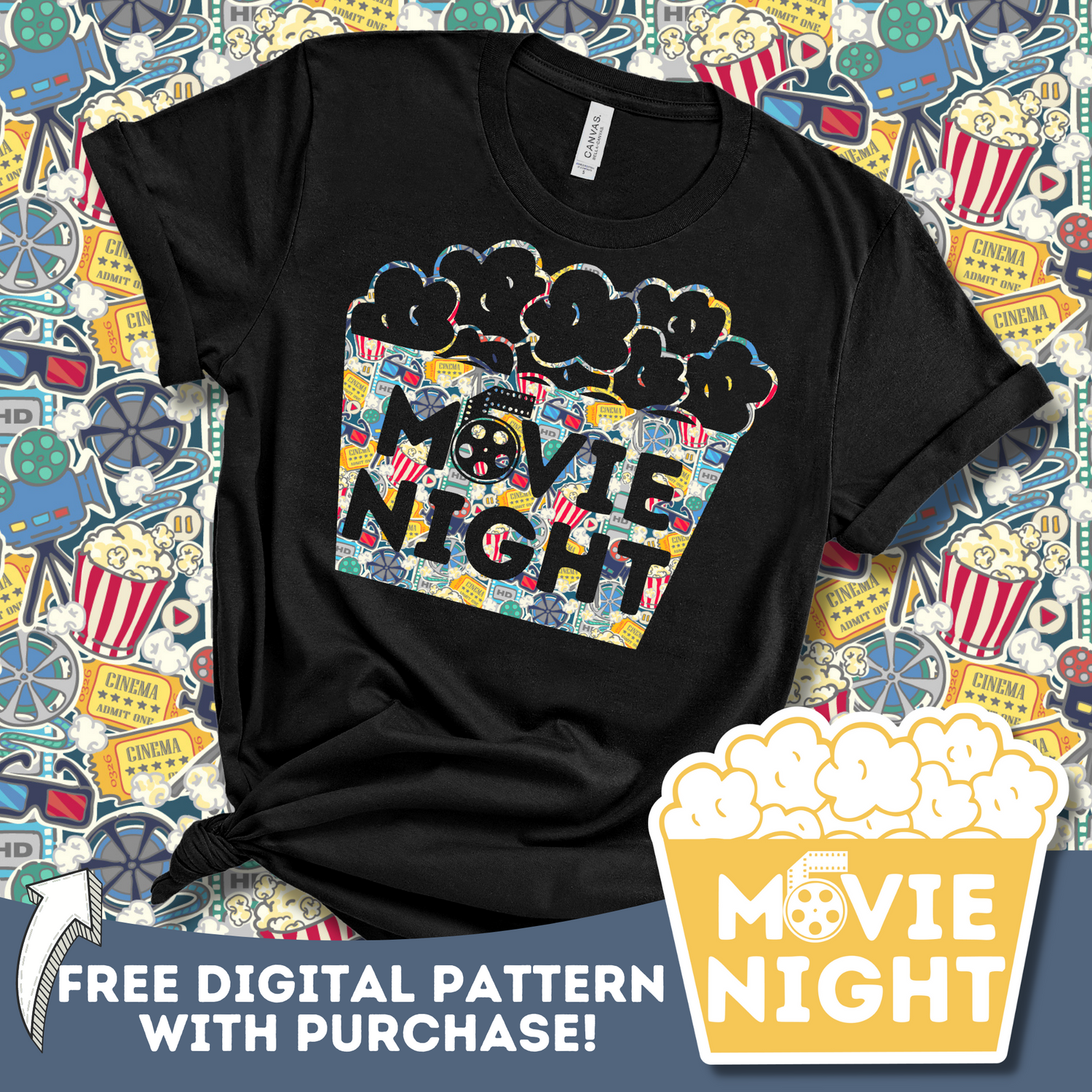 "Movie Night" Cut File with Free Pattern
