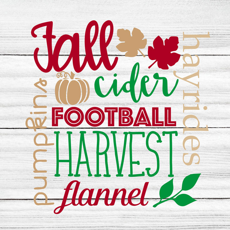 Fall Word Medley SVG and Silhouette Files