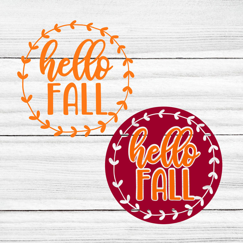 Hello Fall Wreath SVG and Silhouette Files